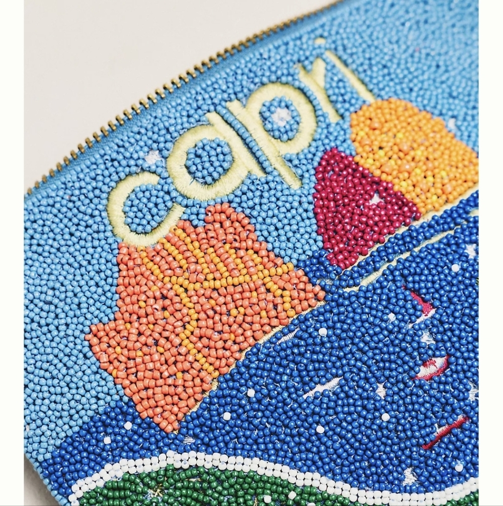 Anthropologie X Daniella Manini Beaded Capri City Pouch, New With Tags! - Picture 5 of 17